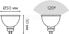 Лампа светодиодная Gauss Elementary MR16 3.5Вт цок.:GU5.3 спот 220B 4100K св.свеч.бел.ней. MR16 (упак.:10шт) (13524)