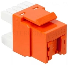 Модуль Keystone, RJ45, кат.5E, UTP, 180 градусов, со встроенной шторкой, оранжевый