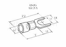 Наконечник вилочный изолированный 5.3 мм 0.5-1.5 мм² (НВи 1.5-5/НВи 1,25-5) красный REXANT