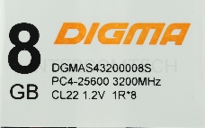 Память DDR4 8Gb 3200MHz Digma DGMAS43200008S RTL PC4-25600 CL22 SO-DIMM 260-pin 1.2В single rank