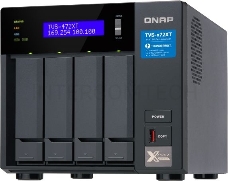 Сетевое хранилище без дисков SMB QNAP TVS-472XT-PT-4G 4-Bay NAS, Intel Pentium Gold G5400T 2-core 3.1 GHz processor, 4GB DDR4 RAM (max 32GB RAM), 4x 2.5/3.5 SATA HDD/SSD + 2x M.2 PCIe  SSD slot, 2xGbE LAN, 1 x 10GBase-T, 2 x Thunderbolt 3 port