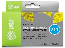 Картридж струйный Cactus CS-CZ132 (№711) желтый для HP DesignJet T120/T520 (26мл)