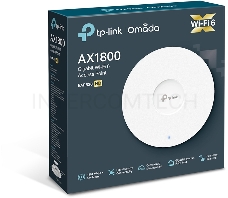 Точка доступа TP-Link 11AX dual-band ceiling access point, up to 1200 Mbit / s at 5 GHz and up to 574 Mbit / s at 2.4 GHz,  1 10/100/1000Mbps LAN port, support PoE 802.3at standard, support BSS coloring, Seamless Roaming, Mesh, Band Steering, Airtime Fair