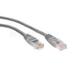 Патчкорд 5м Telecom UTP кат.5е RJ45, литой, серый, NA102--5M