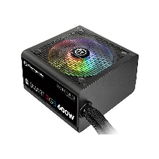 Блок питания Thermaltake ATX 600W Smart RGB 600 80+ (24+4+4pin) APFC 120mm fan color LED 5xSATA RTL