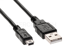 Кабель USB 2.0 A-->mini-B 5P (1м) черный TELECOM/VCOM <TC6911BK-1.0M>