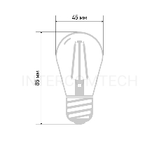 Ретро лампа Filament ST45 E27, 2W, 230В Теплая белая 3000K