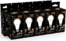 Лампа светодиодная Gauss 16Вт цок.:E27 шар 220B 3000K св.свеч.бел.теп. A60 (упак.:10шт) (102502116)