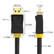 GCR Кабель PROF 5.0m DisplayPort v1.4, 8 K 60Hz, 4 K 165Hz, 20M/20M, черный, ферритовые кольца, 28/28 AWG, GCR-51914 GCR Кабель PROF 5.0m DisplayPort v1.4, 8 K 60Hz, 4 K 165Hz, 20M/20M, черный, ферритовые кольца, 28/28 AWG, GCR-51914