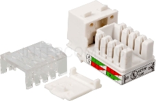 Модуль Keystone, RJ45, кат.5E, UTP, 90 градусов, узкий, со шторкой, белый