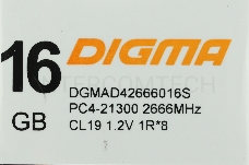 Память Digma 16Gb DDR4 3200MHz DGMAD43200016S RTL PC4-25600 CL22 DIMM 288-pin 1.2В single rank