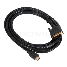 Кабель Кабель HDMI-DVI Gembird, 4.5м, 19M/19M, single link, черный, позол.разъемы, экран CC-HDMI-DVI-15