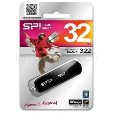 Флеш Диск Silicon Power 32Gb LuxMini 322 SP032GBUF2322V1K USB2.0 черный