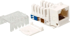 Модуль Keystone, RJ45, кат.5E, UTP, 90 градусов, узкий, со шторкой, белый