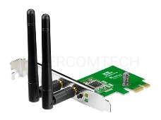 Сетевой адаптер ASUS PCE-N15  WiFi Adapter PCI-E (PCI-Ex1, WLAN 300Mbps, 802.11bgn) 2x ext Antenna