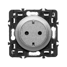 Розетка Legrand 067167 2К+З с плоской лицевой панелью - немецкий стандарт - безвинтовые зажимы - Программа Celiane - титан