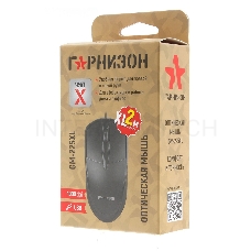 Мышь Гарнизон GM-225XL, USB, чип- Х, чёрный, 2м, 1000 DPI, 2кн.+колесо-кнопка, кабель 2м