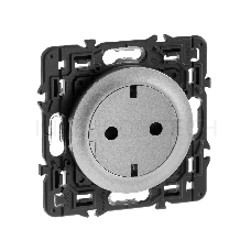 Розетка Legrand 067167 2К+З с плоской лицевой панелью - немецкий стандарт - безвинтовые зажимы - Программа Celiane - титан