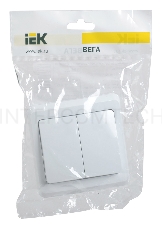 Выключатель 2-кл. СП Вега 10А IP20 ВС10-2-0-ВБ бел. ИЭК EVV20-K01-10-DM