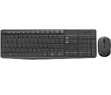 Клавиатура + мышь Logitech MK235 клав:черный мышь:черный USB беспроводная