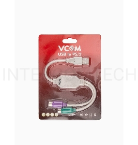 Кабель AM-2xPS/2 0.1м VCOM USB->2xPS/2 (адаптер для подключения PS/2 клавиатуры и мыши к USB порту), VUS7057