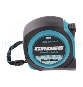 Рулетка GROSS Komfortabel, 10 м х 25 мм обрезиненный корпус 32564