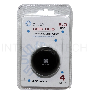 Концентратор 5bites HB24-200BK 4*USB2.0 / USB PLUG / BLACK