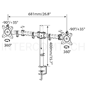 Кронштейн для мониторов Cactus CS-VM-D29-BK черный 13