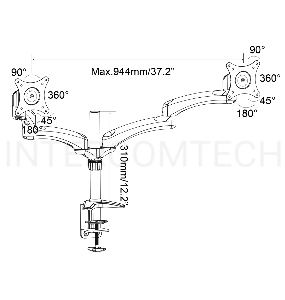 Кронштейн для мониторов Cactus CS-VM-FE124D-BK черный 15