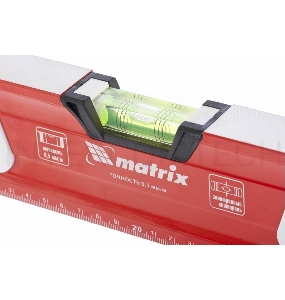 Уровень алюминиевый MATRIX 34732, магнит фрезерованный, 3 глазка 2 комп, рукоятки, 800 мм