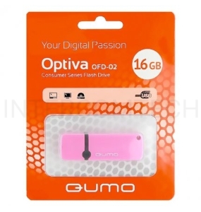 Флеш диск QUMO 16GB USB 2.0 Optiva 02 Pink, розовый корпус