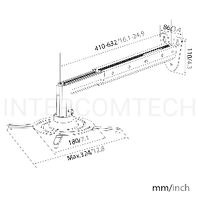 Кронштейн для проектора Cactus CS-VM-PR05BL-BK черный макс.10кг настенный и потолочный поворот и наклон