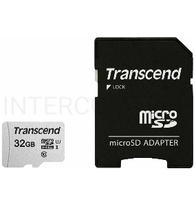 Флеш карта Micro SecureDigital 32Gb Transcend TS32GUSD300S-A  {MicroSDHC Class 10 UHS-I, SD adapter}