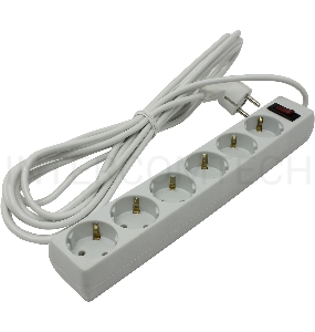 Сетевой фильтр ExeGate EX221229RUS SP-6-5W (6 розеток, 5м, евровилка, белый)