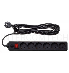 Сетевой фильтр Buro 600SH-16-5-B 5м (6 розеток) черный (коробка)