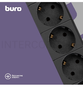 Сетевой фильтр BURO Сетевой фильтр, 6 розеток, 5 метров, (BU-SP5_USB_2A-B) черный {992320}