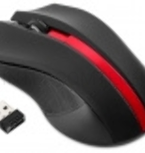 Мышь Oklick 615MW черный/красный оптическая (1000dpi) беспроводная USB (2but) 