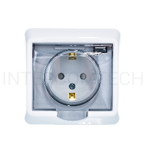 Розетка 1-м СП Этюд защ. шторки с заземл. IP44 бел. SchE PC16-044B