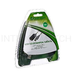 Кабель Aopen/Qust Кабель-адаптер USB2.0-repeater, удлинительный активный <Am-->Af> 5м (ACU823-5M) 6938510851314