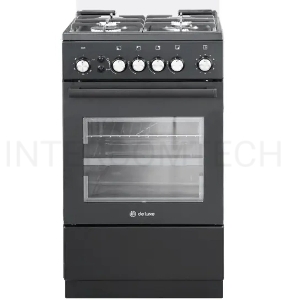 Плита Газовая De Luxe 5040.40г (кр) ЧР-015 черный (стеклянная крышка) реш.чугун
