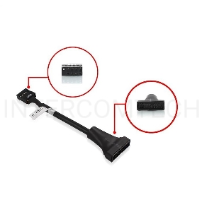 Переходник для материнской платы Espada USB 2.0 IDC 10pin/9pin female to USB 3.0 20pin/19pin male 15см, EPOW10pin20pin