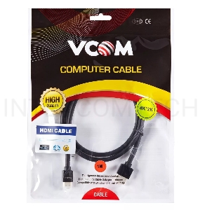Кабель HDMI-19M --MiniHDMI-19M ver 2.0+3D/Ethernet,1m метал разъемы VCOM <CG506AC-1M>