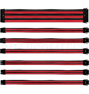 Cooler Master UNIVERSAL PSU EXTENSION CABLE KIT WITH PVC SLEEVING - Red & Black