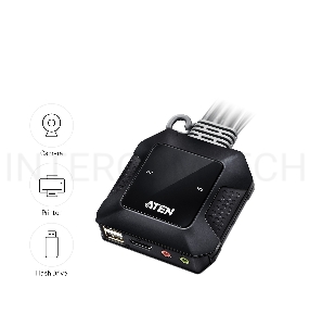 Переключатель ATEN 2-Port USB 4K HDMI Cable KVM Switch