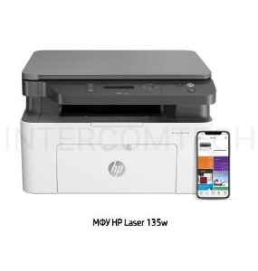 МФУ лазерное, HP Laser 135w (4ZB83A), (A4, принтер/сканер/копир, 1200dpi, 20ppm, 128Mb, WiFi, USB)