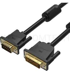 Кабель Vention DVI-I Dual link 24+5M/VGA 15M с ферритовым фильтром - 1.5м.