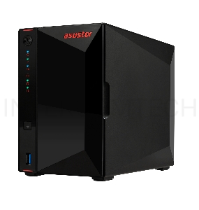 Сетевое хранилище ASUSTOR AS5202T 2-Bay NAS/Media player/Intel Celeron J4005 2.0GHz up to 2.7GHz (Dual-Core ), 2GB SO-DIMM DDR4, noHDD(HDD,SSD),/2x 2,5Gb (LAN)/3xUSB3.2,HDMI/4ip camera license ; 90IX0171-BW3S10