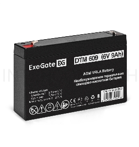 Аккумуляторная батарея ExeGate DTM 609 (6V 9Ah, клеммы F1)