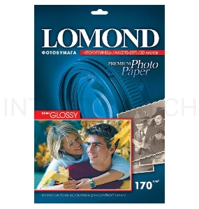 Бумага Lomond 1101305 A4/170г/м2/20л./белый полуглянцевое для струйной печати