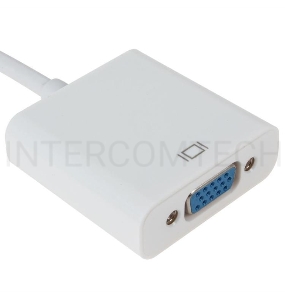 Кабель-адаптер ORIENT C050W,  HDMI M -> VGA 15F, для подкл.монитора/проектора к выходу HDMI, длина 0.2 метра, белый